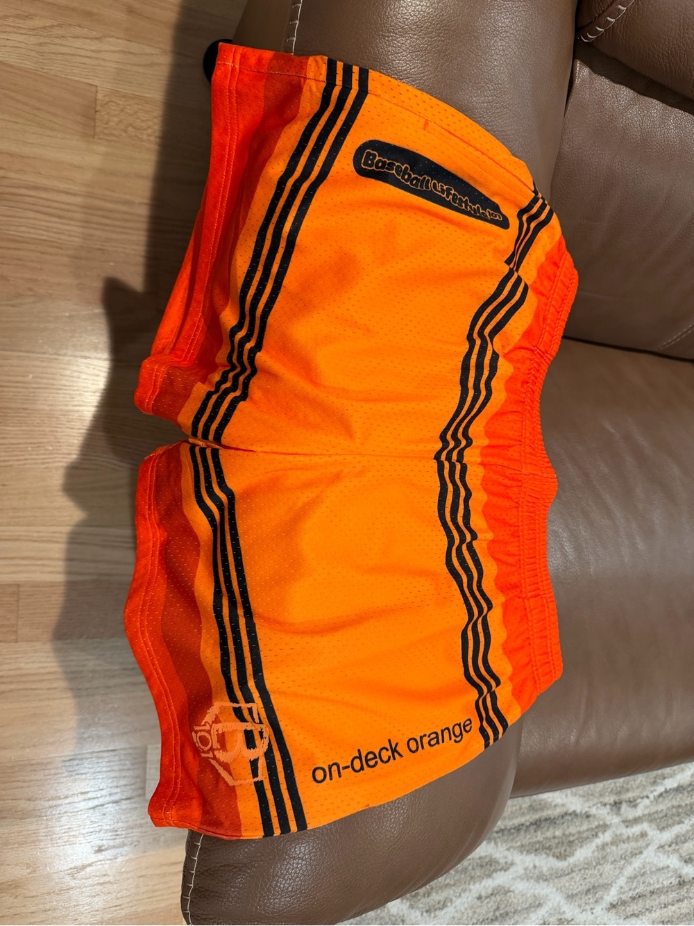 Basketball Pro Mesh Men's Shorts — On-Deck Orange with Black Trim